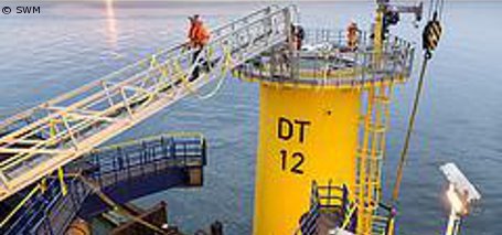 Fundamente für Offshore-Windpark „DanTysk“ stehen