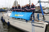 Wingas-Mitarbeiter segeln Nord Sream-Strecke ab