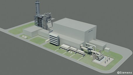 Architekturskizze des Gas- und Dampfturbinen(GuD)-Kraftwerks Samsun der Cengiz Enerji in der Türkei.