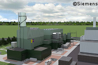 Modell eines Gaskraftwerks von Siemens
