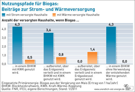 Biogas-Nutzungspfade im Vergleich: KWK-Anlagen sind am wirkungsvollsten